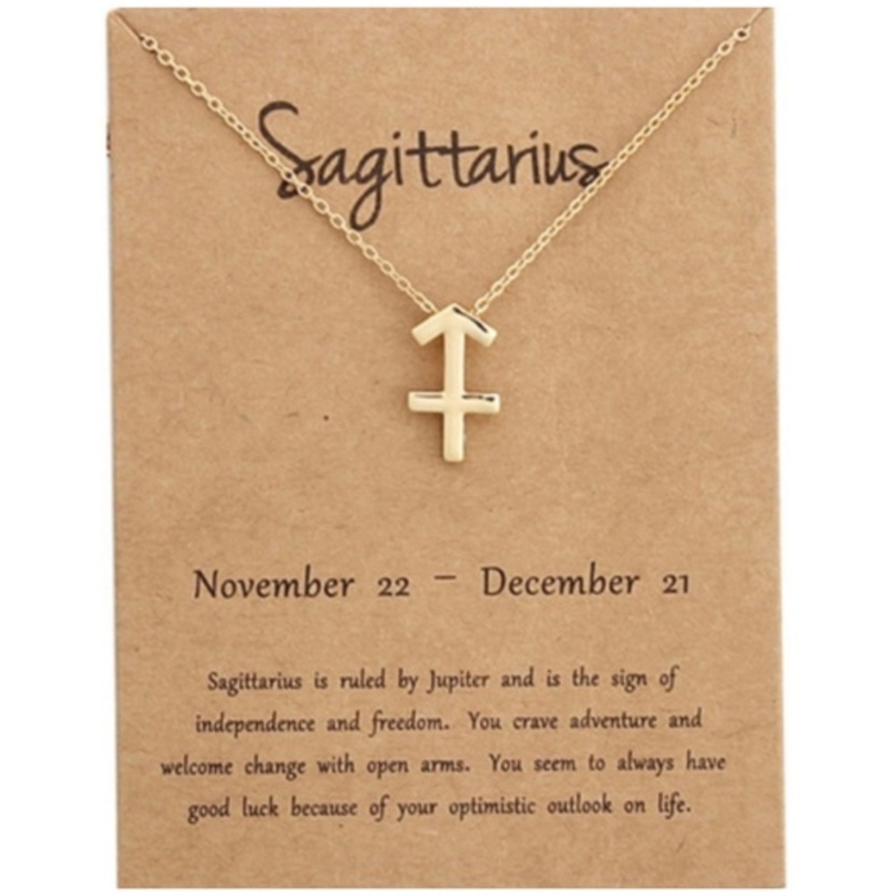 New SAGITTARIUS Gold Charm Zodiac Necklace